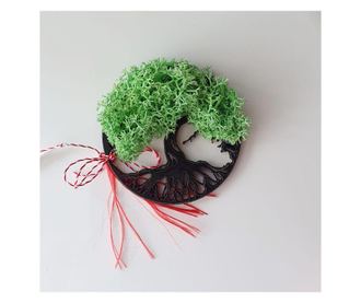 Martisor cu licheni stabilizati, copacul vietii, verde, 5 cm diametrul  5x5 cm