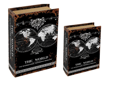 Carte du monde 2 db Könyvdoboz