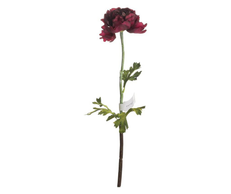 Floare artificiala ranunculus, rosie, 50 cm, emerald