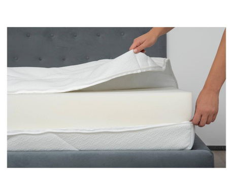 Ultrasleep somnart, 180x200x18 cm, kötött, fehér cipzáras, 4 oldalas, steppelt, levehető matrachuzat.