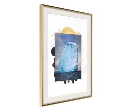 Poster Artgeist - Tip of the Iceberg - Zlatni okvir s paspartuom - 20 x 30 cm