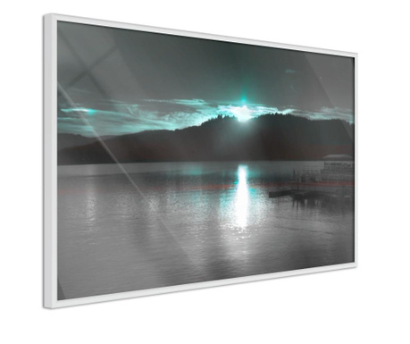 Faldekoráció - aurora at the horizon - fehér keret - 30 x 20 cm