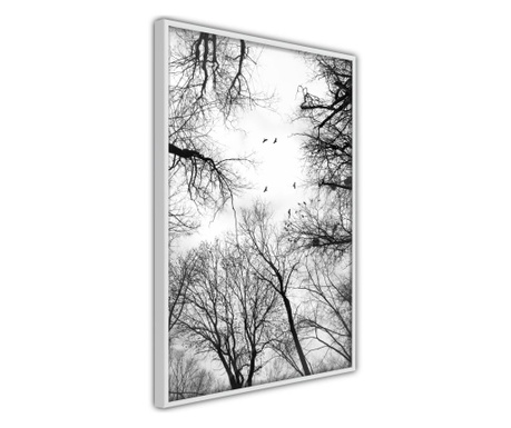 Faldekoráció - treetops - fehér keret - 20 x 30 cm