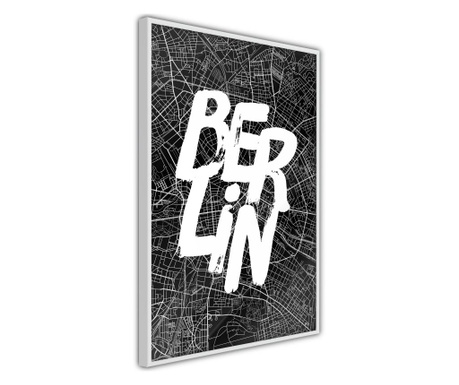 Faldekoráció - negative berlin [poster] - fehér keret - 20 x 30 cm