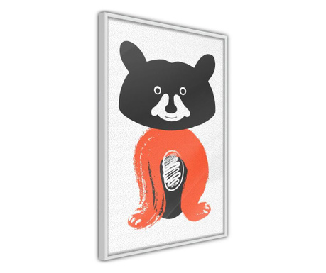 Faldekoráció - little bear - fehér keret - 20 x 30 cm