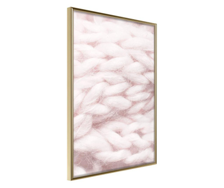 Poster Artgeist - Pale Pink Knit - Zlatni okvir - 30 x 45 cm