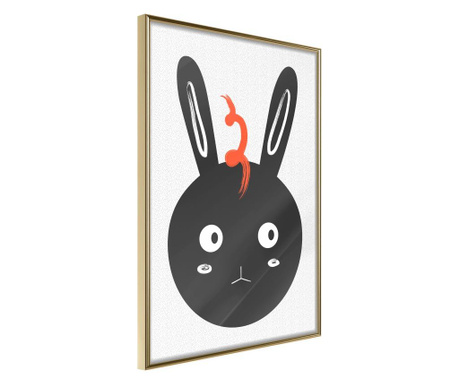 Poster Artgeist - Surprised Bunny - Zlatni okvir - 30 x 45 cm