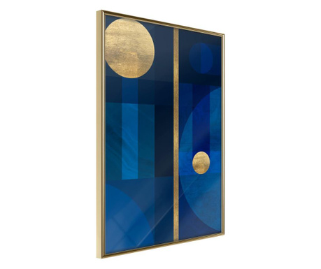 Poster Artgeist - Two Moons - Zlatni okvir - 30 x 45 cm