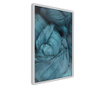 Faldekoráció - blue skein - fehér keret - 20 x 30 cm