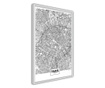 Faldekoráció - city map: paris - fehér keret - 20 x 30 cm