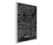 Faldekoráció - city map: munich (dark) - fehér keret - 20 x 30 cm