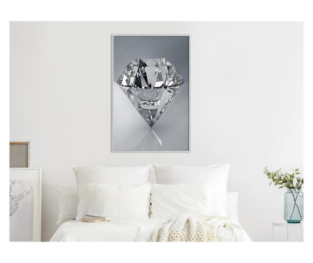 Faldekoráció - precious gem - fehér keret - 20 x 30 cm