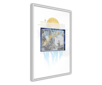 Faldekoráció - the coldest continent - fehér keret - 20 x 30 cm