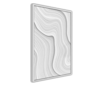 Faldekoráció - snow contour lines - fehér keret - 20 x 30 cm