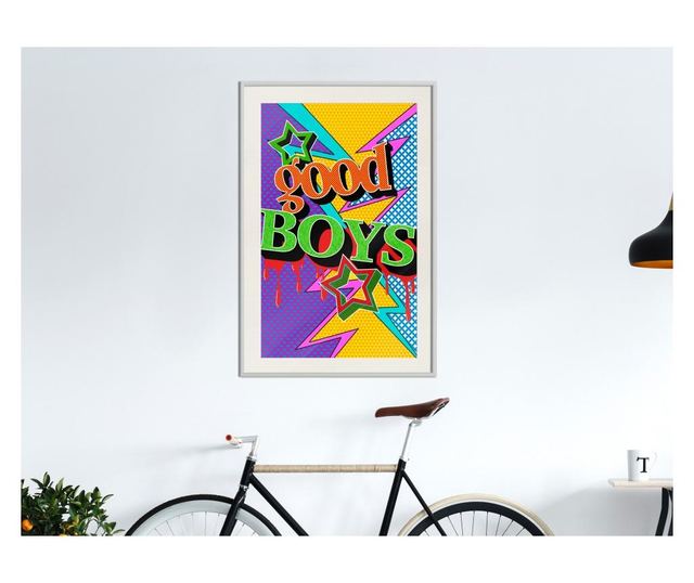 Poster Artgeist - Good Boys - Bijeli okvir s paspartuom - 40 x 60 cm
