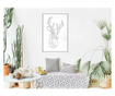 Faldekoráció - minimalist deer - fehér keret - 20 x 30 cm