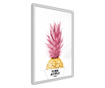 Faldekoráció - trendy pineapple - fehér keret - 20 x 30 cm