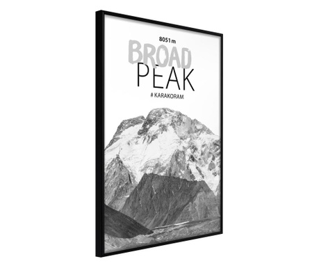 Poster Artgeist - Peaks of the World: Broad Peak - Crni okvir - 20 x 30 cm