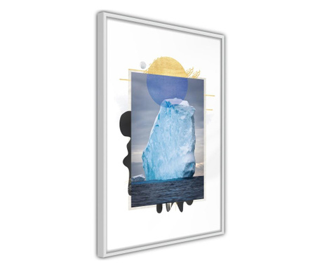 Faldekoráció - tip of the iceberg - fehér keret - 20 x 30 cm