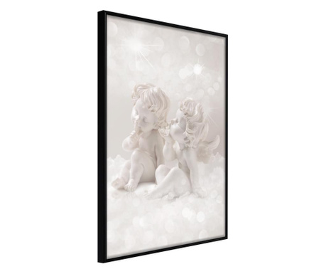 Poster Artgeist - Cute Angels - Crni okvir - 20 x 30 cm