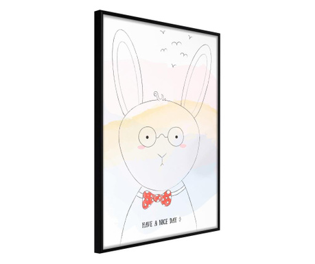 Плакат Artgeist - Polite Bunny - Черна рамка - 20 x 30 cm