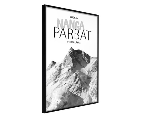 Плакат Artgeist - Peaks of the World: Nanga Parbat - Черна рамка - 20 x 30 cm