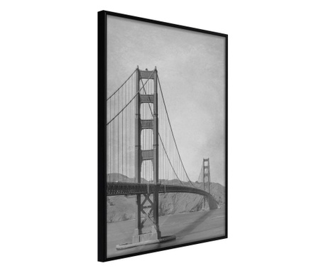Плакат Artgeist - Bridge in San Francisco II - Черна рамка - 20 x 30 cm