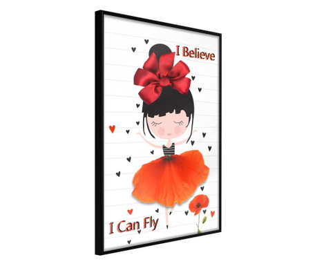 Плакат Artgeist - Poppy Dancer - Черна рамка - 20 x 30 cm