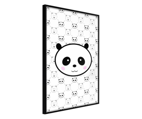 Плакат Artgeist - Panda and Friends - Черна рамка - 20 x 30 cm