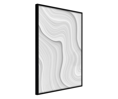 Плакат Artgeist - Snow Contour Lines - Черна рамка - 20 x 30 cm