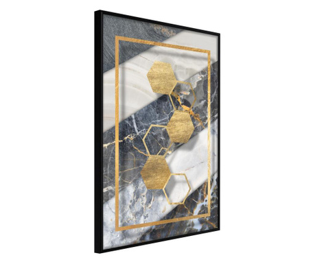 Плакат Artgeist - Marble Composition III - Черна рамка - 20 x 30 cm