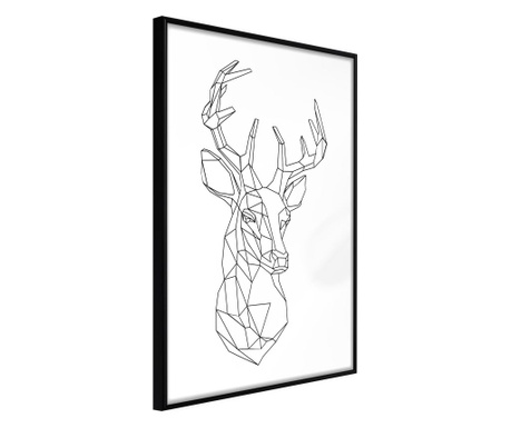 Плакат Artgeist - Minimalist Deer - Черна рамка - 20 x 30 cm