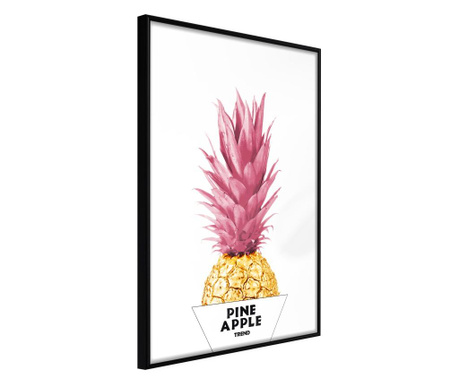 Плакат Artgeist - Trendy Pineapple - Черна рамка - 20 x 30 cm