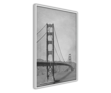 Poster Artgeist - Bridge in San Francisco II - Bijeli okvir - 30 x 45 cm