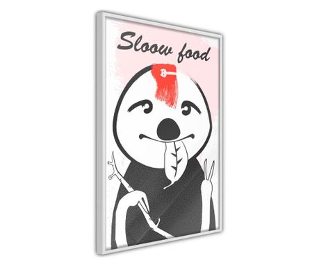 Poster Artgeist - Sloth"s Favourite Food - Bijeli okvir - 30 x 45 cm