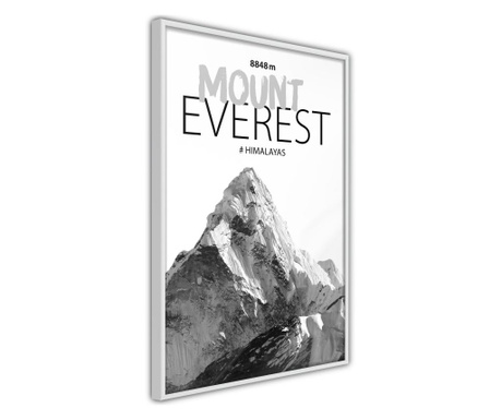 Faldekoráció - peaks of the world: mount everest - fehér keret - 30 x 45 cm