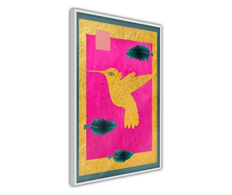Poster Artgeist - Native American Hummingbird - Bijeli okvir - 30 x 45 cm