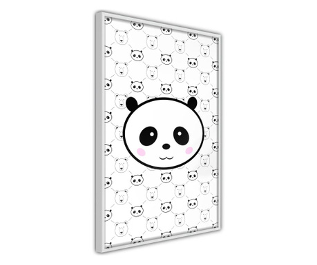 Poster Artgeist - Panda and Friends - Bijeli okvir - 30 x 45 cm