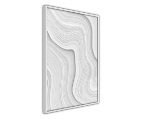 Faldekoráció - snow contour lines - fehér keret - 30 x 45 cm