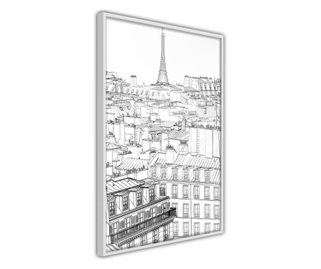 Faldekoráció - fashion capital - fehér keret - 30 x 45 cm