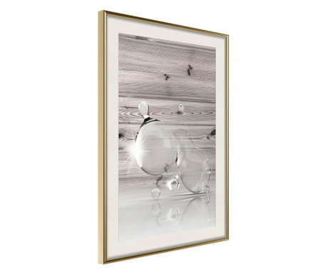Poster Artgeist - Joined Bubbles - Zlatni okvir s paspartuom - 20 x 30 cm