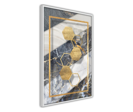 Poster Artgeist - Marble Composition III - Bijeli okvir - 30 x 45 cm
