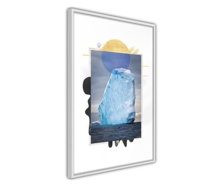 Faldekoráció - tip of the iceberg - fehér keret - 30 x 45 cm