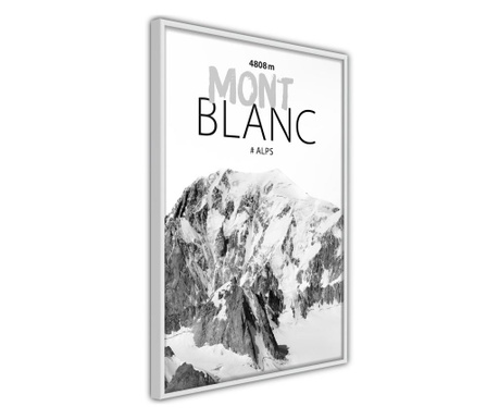 Faldekoráció - peaks of the world: mont blanc - fehér keret - 20 x 30 cm