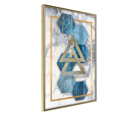 Плакат Artgeist - Marble Composition I - Златна рамка - 20 x 30 cm