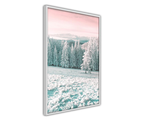 Faldekoráció - frosty landscape - fehér keret - 20 x 30 cm