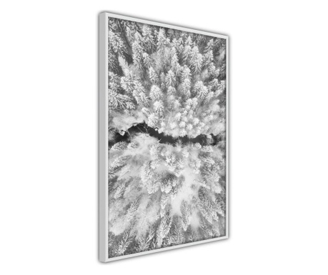 Faldekoráció - frost land - fehér keret - 20 x 30 cm