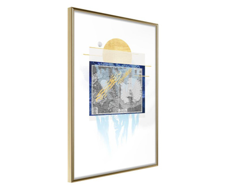 Плакат Artgeist - The Coldest Continent - Златна рамка - 20 x 30 cm