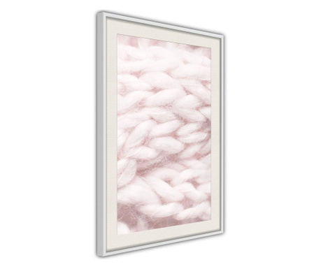 Poster Artgeist - Pale Pink Knit - Bijeli okvir s paspartuom - 20 x 30 cm