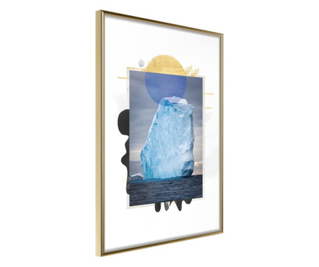 Плакат Artgeist - Tip of the Iceberg - Златна рамка - 20 x 30 cm
